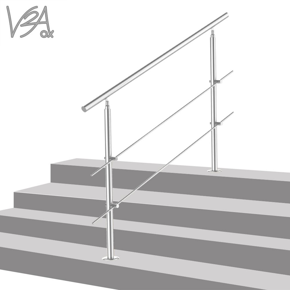 Stainless Steel Landing Balustrade Staircase Railing Indoor / Outdoor ...